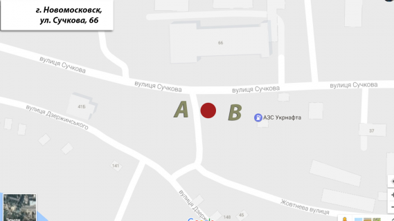 Билборд B в Самар (Новомосковск) Шиномонтаж (вул. Сучкова, р – н буд. № 41 Б) схема