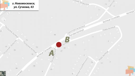 Билборд B в Самар (Новомосковск), 3х6  ул. Сучкова, 43, Нефтебаза схема