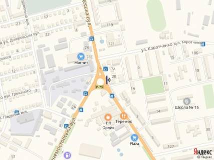 Билборд A в Первомайске ул. Одесская_м-н Коротченко(рынок Коротченко) 10 схема