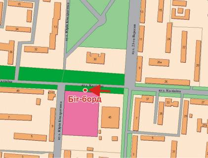 Билборд B в Полтаве, 3х6  І.Мазепи вул. (Калініна), ТАЦ Алмазного м-ну(ринок Алмазний) схема