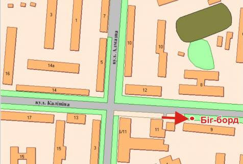 Билборд A в Полтаве, 3х6  І.Мазепи вул. (Калініна),9 (салон Афродіта) схема