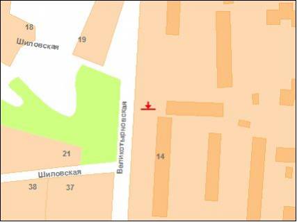 Билборд B в Полтаве ул.В.Тырновская, 18 (КОНСОЛЬ) схема