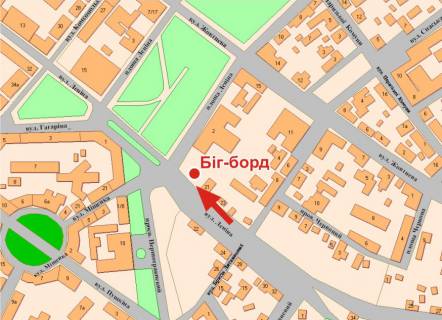 Билборд A в Полтаве, 3х6  Небесної Сотні вул. (Леніна),21 схема