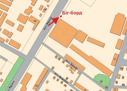 Billboard A in Poltava, 3х6  Evropejs'ka st. (Frunze),225 (avto-salon Nissan) scheme