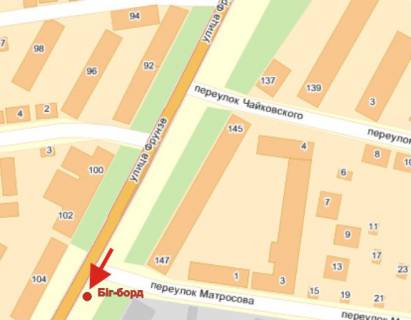 Билборд A в Полтаве, 3х6  Європейська вул. (Фрунзе), 149 (зправа) схема