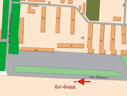 Билборд B в Полтаве, 3х6  К.Шосе вул., 84 (навпроти Эпіцентру) схема