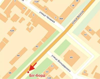 Билборд B в Полтаве, 3х6  Європейська вул. (Фрунзе),63 схема