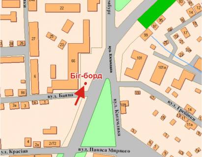 Billboard B in Poltava Evropejs'ka st. (Frunze), 66 (Kiivstar) scheme
