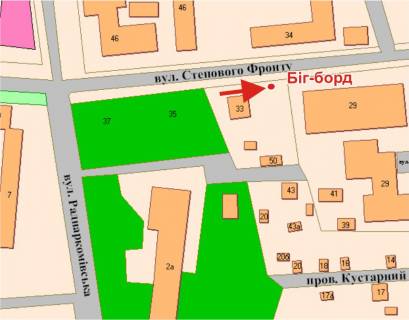 Billboard A in Poltava, 3х6  St.Frontu st.,29 (Salon Zdorov'a) scheme