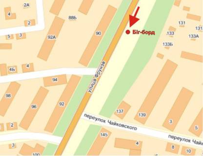 Билборд B в Полтаве, 3х6  Європейська вул. (Фрунзе), 131 схема