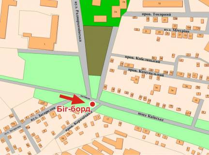 Билборд A в Полтаве, 3х6  К.Шосе вул. – ул.Грушевського (біля авторинку) схема