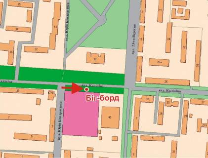 Билборд A в Полтаве, 3х6  І.Мазепи вул. (Калініна), ТАЦ Алмазного м-ну(ринок Алмазний) схема