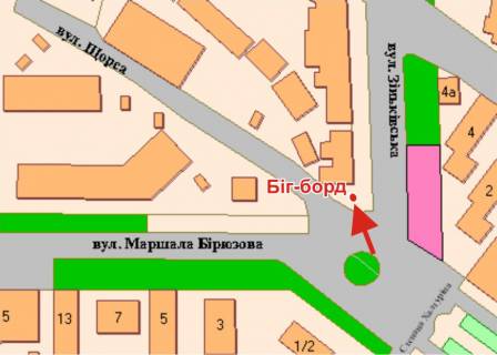 Billboard  in Poltava Zigina plosa (atozapravka)(zliva) scheme