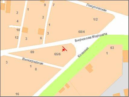 Билборд A в Полтаве на перкр. ул. М.Бирюзова и ул. Колпака (в центр) схема