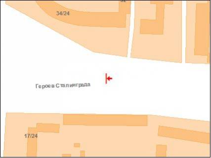 Билборд A в Полтаве на перекр. ул. В.Тырновская и ул. Г.Сталинграда (на ул.В.Тырновская) схема