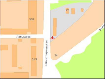 Билборд B в Полтаве ул. В.Тырновская ТЦ "Половка" схема