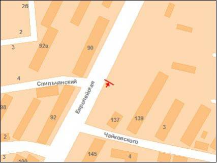 Билборд A в Полтаве Європейська вул. (Фрунзе) ,139 (за ост.Чайковского) схема