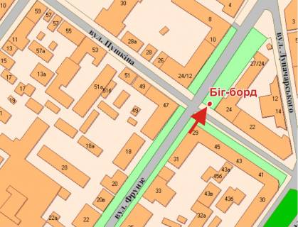 Prismatron, Prism A in Poltava, 3х6  Evropejs'ka st. (Frunze) -Puskina st. (Atlantika) - 398727 scheme