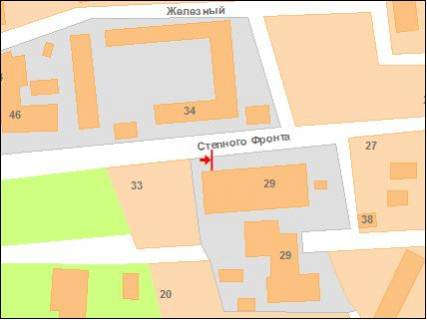 Билборд A в Полтаве ул.Ст.Фронту,29 (Салон Здоровья) схема