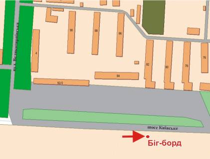 Билборд A в Полтаве, 3х6  К.Шосе вул., 82 (Эпіцентр) схема
