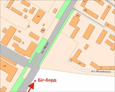 Билборд A в Полтаве, 3х6  Європейська вул. (Фрунзе)(авторинок) схема
