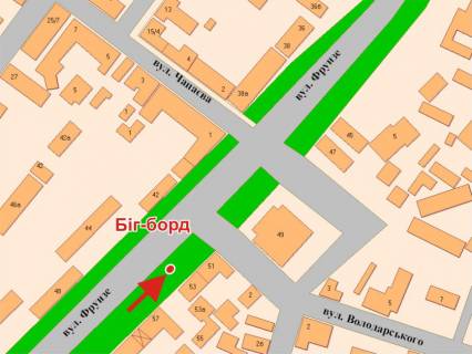 Билборд A в Полтаве, 3х6  Європейська вул. (Фрунзе),53 (м-н Перлина) схема