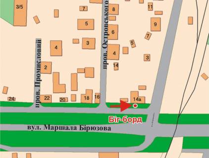 Билборд B в Полтаве, 3х6  Решетилівська вул. (Маршала Бірюзова)., 14 схема