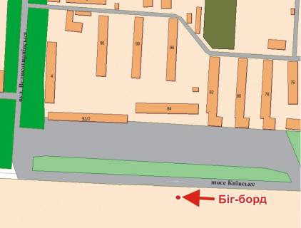 Билборд A в Полтаве, 3х6  К.Шосе вул., 84 (навпроти Эпіцентру) схема