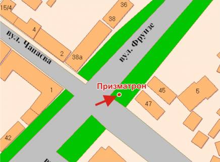 Prismatron, Prism A in Poltava, 3х6  Evropejs'ka st. (Frunze) ta Geroiv-cornobil'civ st.(Capaeva) perehr. - 398745 scheme
