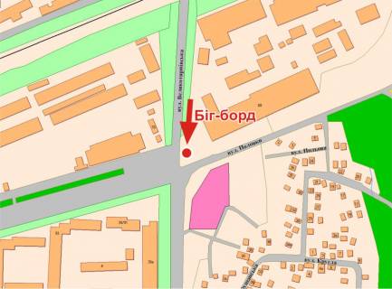 Билборд A в Полтаве, 3х6  В.Тинівська вул. та Половка вул. (на перехр.) схема