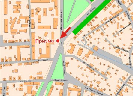 Billboard A in Poltava Evropejs'ka st. (Frunze) ta Raisi Kiricenko st. (Rozi Luksemburg)perehr. scheme