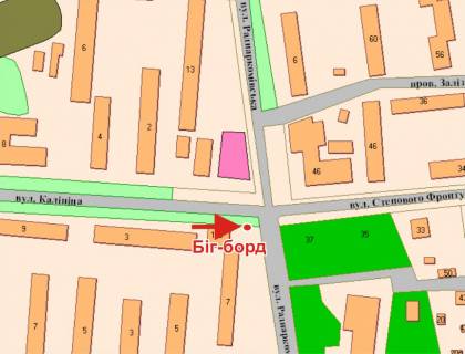 Billboard A in Poltava I.Mazepi st. (Kalinina) - 23 Veresna st. scheme