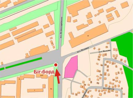Билборд B в Полтаве, 3х6  В.Тинівська вул. та Половка вул. (на перехр.) схема