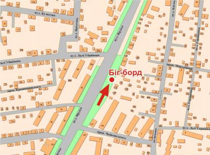 Билборд A в Полтаве, 3х6  Європейська вул. (Фрунзе), 131 схема