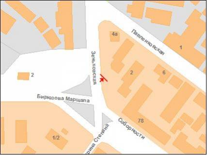 Билборд A в Полтаве ул.Зеньковская,4 (рынок Зыгина) схема