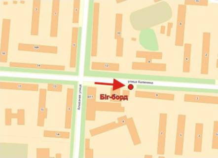 Билборд B в Полтаве, 3х6  І.Мазепи вул. (Калініна),9 (салон Афродіта) схема