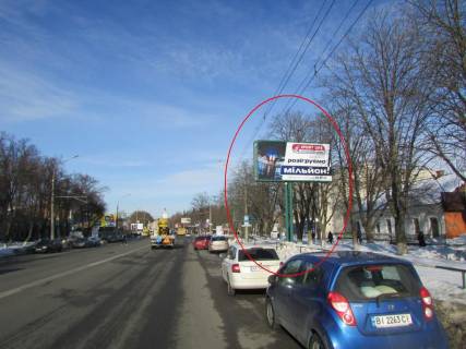 Билборд A в Полтаве, 3х6  Європейська вул. (Фрунзе),53 (м-н Перлина) фото 1