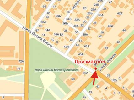 Билборд B в Полтаве Європейська вул.(Фрунзе), 58 та О.Вишні вул.(перехр.) схема
