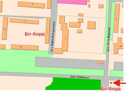 Билборд B в Полтаве, 3х6  Київське Шосе вул. (Эпіцентр) схема
