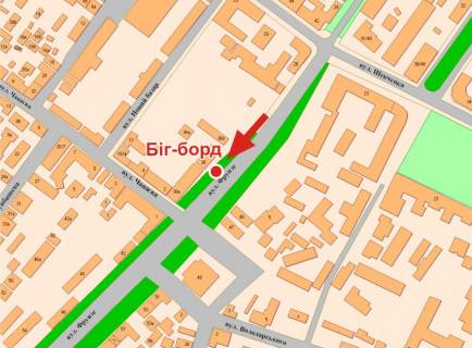 Билборд A в Полтаве, 3х6  Європейська вул. (Фрунзе),38 схема