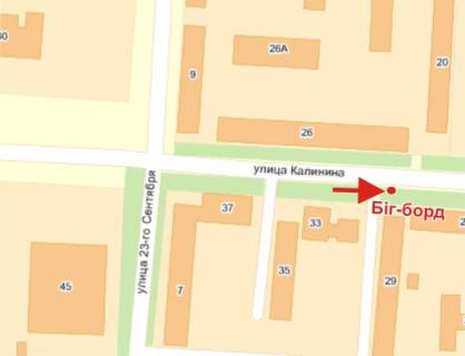Билборд A в Полтаве, 3х6  Мазепи вул.(Калініна), 29 (зуп. 23 Вересня) схема