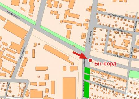 Билборд A в Полтаве, 3х6  Х.Шосе вул. - Кагамлика вул. схема