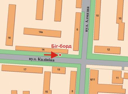 Билборд B в Полтаве, 3х6  І. Мазепи вул. (Калініна), 14 схема