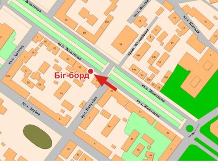 Billboard B in Poltava, 3х6  Sobornosti st.(Zovtneva) - Vatutina st. scheme