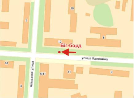 Билборд A в Полтаве, 3х6  Мазепи, вул.(Калініна), 12/8 (бар "Апельсин") схема