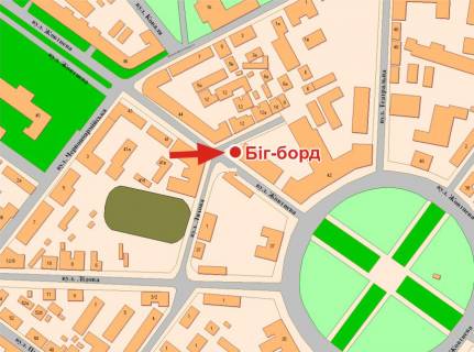 Билборд A в Полтаве, 3х6  Соборності вул. (Жовтнева) (огорожа Технічного Університету) схема
