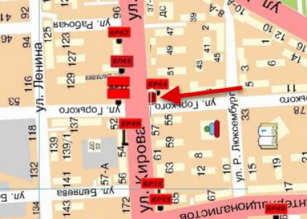 Пиллар  в Мелитополе БП 006 АБС  Пиллар ул. Героев Украины (Кирова), 53 (шахматная школа) схема