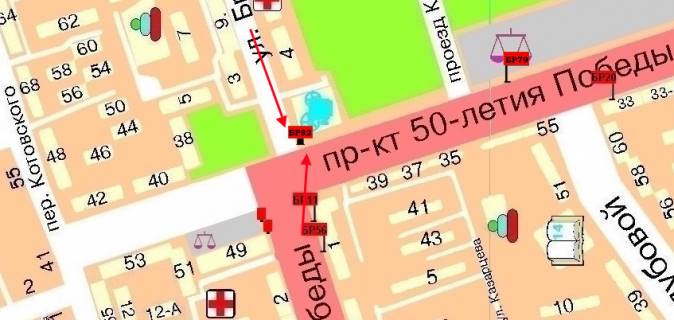 Билборд  в Мелитополе БР 082 Б      пр-т. 50-летия Победы и Брив-ла-Гайард              (Победа) схема