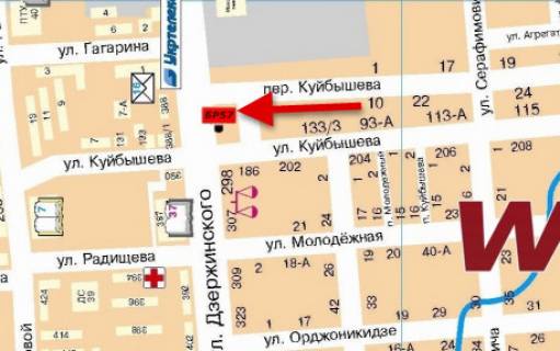 Билборд  в Мелитополе БР 021 А       ул. Дзержинского 291/4                                      (АТБ 1) схема