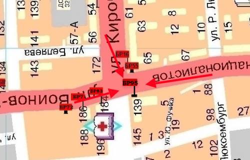 Билборд  в Мелитополе БР 095 Б      ул.В.Интернац.и Героев Укр(Кирова)      (Швейная фабрика) схема